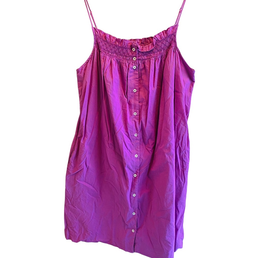 XIRENA Purple Spaghetti Strap Button Down Dress
